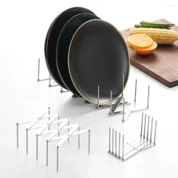 Armazenamento de cozinha ouro prata extensível prato rack multifuncional tampa aço inoxidável titular vapor organização dobrável