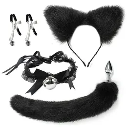 Kit di prodotti per adulti seducenti con fasce di volpe alternative Collare a campana Morsetti per capezzoli SM Bondage Sex Toys 240106