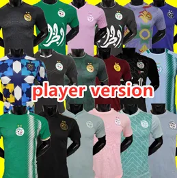Algerie Soccer Jersey MAHREZ 2023 2024 SLIMANI FEGHOULI BENNACER ATAL 23 24 DELORT ATAL Home Away Camisas de futebol uniformes pretos pré-jogo versão do jogador de treinamento
