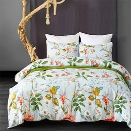 Botanical Leaves Duvet Cover Floral Print King Bedding Set Soft Microfiber Geometric Pattern Comforter With 2 Pillowcases 240106