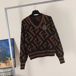 Damski sweter damski Sweter Długie spódnica projektant Sweter Designer Designer Letter F Długie rękawie haft z dzianiny