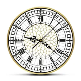 Big Ben Clock المعاصرة الحديثة على مدار الساعة الرجعية الصامتة غير الموقوتة الجدار مشاهدة الإنجليزية ديكور المنزل العظمى بريطانيا لندن هدية X070323p