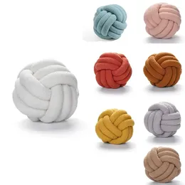 Oreiller 1 PCS Doux Noeud En Peluche Rond Tissé À La Main Canapé Pour Le Salon A