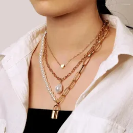 Anhänger Halsketten Vintage Herz Perle Mehrschichtige Halskette Für Frauen Mode Trend Damen Geburtstag Geschenk Party Schmuck Großhandel Direkt Verkauf