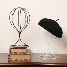 Smycken påsar modern metallhatt rack bordsskiva display stativ elegant form för mössa bowler hattar lagringshållare arrangör x3ud
