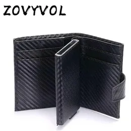 Zovyvol curto smart masculino saco de dinheiro de couro de couro rfid cartão trifold cartão pequeno bolso de bolsa de moedas s 211223236e