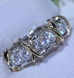 Pierścienie klastrowe urok 10k złoty 4 mm laboratoryjna pierścionek Diamentowy 925 Srebrna biżuteria