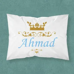 Namn Personaliserad baby Crib Cushion Cover Cute Bed Pillow Case For Born Girl Boy Custom Diy Birthday Present Linen Bedding 240106