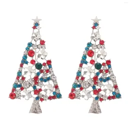 Brooches 2PCS Vintage Colored Christmas Tree Rhinestone Brooch Pin Wedding Party Jewelry Lapel Shawl Clip Corsage Gift For Garland