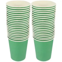 Gobelets jetables pailles en papier vert, boisson de qualité alimentaire, épais, pour mariage, service de Banquet à usage unique