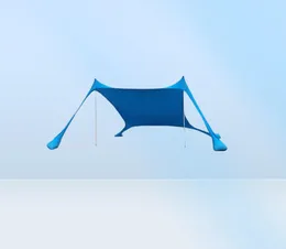 テントとシェルター3人のビーチテントサンシェードセットポータブルアウトドアシェーディングオーニングサンドバッグリクラファブリックキャンプ7590140