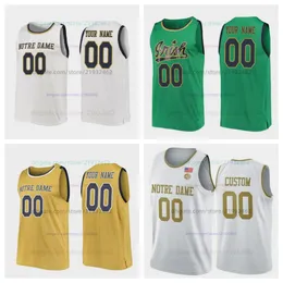 Custom Notre Dame Basketball Jersey Custom Numer Numer Men Men Men Youth Jerseys Hafted 0 Carey Booth 1 Julian Roper II 2 Logan Imes 3 Markus Burton