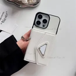 Luxury Triangle Designer Wallet Telefonfodral för iPhone 15 14 13 12Pro 11 Pro X Xs Max XR 8 7 Plus läderfodral Samsung S21 S20 S10 S9 S8 Obs 20 10 9 Triangulär typskylt