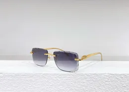 Erkekler ve Kadınlar İçin Moda Güneş Gözlüğü Tasarımcıları 0058 Kare Çerçevesiz Kesme Kenar Lensler Metal Stilleri Anti-Urtraviyole Popülerlik Renkli Lensler Gözlük Rastgele Kutu