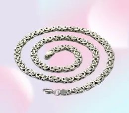 63mm distinctive classical mens jewelry silver Stainless steel Byzantine chain 9579153