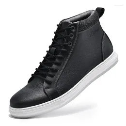 Boots Top Brand Leather Sneakers for Men Boys High Lace Up Sport Shoes Daily Life Sketboard Mens SL99889