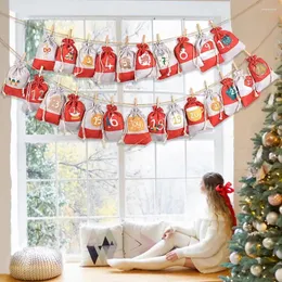 Christmas Decorations Drawstring Calendar Bag Diy Pack Countdown To Festive Gift Bags With For Advent