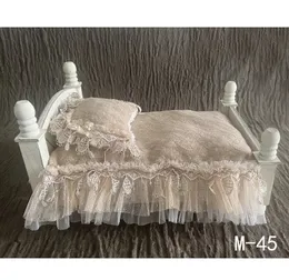 Born Pography Props Lace Retro Baby Madrass Posing Pillow Bedding For Crib Accessories Studio Shoot PO 240106