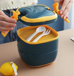 Garrafas de armazenamento almoço microondas caixa trabalhador calor com utensílios de mesa escritório pode forno em camadas a casa do estudante coisas para casa