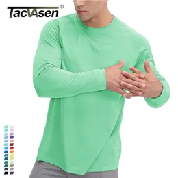 TACVASEN T-shirt con protezione solare estiva UPF 50 T-shirt da uomo a maniche lunghe ad asciugatura rapida Sport atletici Escursionismo T-shirt da prestazione 240106