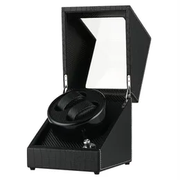 Black Automatic Watch Winder US UK AU EU Plug Adapter Mechanical Self Winding Box Double Motor Shaker Holders New Arrival 2019294G