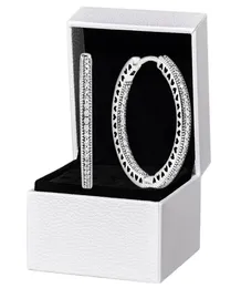 Big Sparkle Hearts Hoop Kolczyki Autentyczne 925 srebrne srebrne różowe złoto plastowane damskie biżuterię z oryginalnym pudełkiem do RA Set2962367