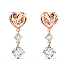 Boucles d'oreilles pendantes en forme de cœur pour femmes, accessoires simples et élégants, vêtements quotidiens de fête, bijoux en or Rose, nouvelle mode