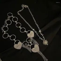 Anhänger Halsketten Combhasaki Frauen Kawaii Nette Halskette Herz Schloss Quasten Leichte Choker Schmuck Geschenk Für Geburtstag Jahrestag