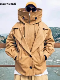 Mauroicardi Frühling Herbst Übergroße Cool Schwarz Grün Khaki Winddichte Windjacke Männer Kapuze Langarm Zip Up Europäische Mode 240106