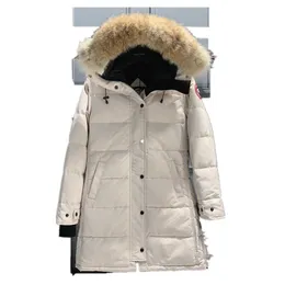 Luxury Down Jacket White Puffer Coat Woman Fashion Design Women's Long Down Coats Winter Warm Large Fur Collar Down Jacket Designer Brand Puffer Jackets Z6