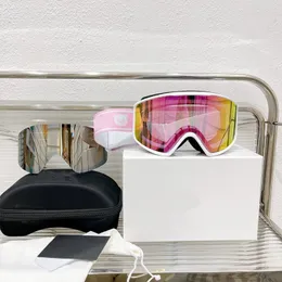 Designer Luxury Ski Eye Protection Sunglasses for Men and Women Full Frame Fit Pink Ski Mirror Double Layer Anti Mist Large Ski Mask Goggles