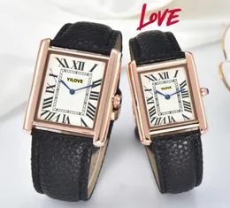Sem calendário mulheres amantes senhoras designer relógio quadrado panthere moda movimento de quartzo relógio quadrado tanque homens rosa ouro prata relógios montre de luxe presentes