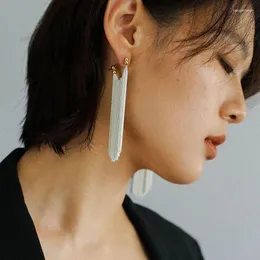 Kolczyki Dangle Exiply Design Metal Fringe for Women Eleganckie mody ręcznie robione ucha Ucha srebrne kolory złota