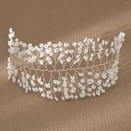 Hair Clips Handmade Beads Hairband Wedding Women Accessories Pearls Headband Jewelry Headpieces Bijoux Girls Tiaras Trendy Crown