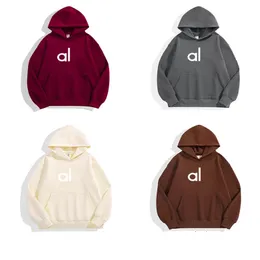 Al Women's yoga plush sports Oversized Sweatshirts Sweater hoodie for autumn and winter thickened and tightly packed fleece outdoor running hoodie yoga suit fitness