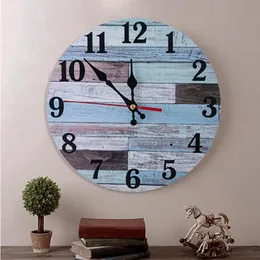 Horloge murale circulaire silencieuse de 25cm, 1 pièce, horloge murale de Style industriel américain, décoration de la maison, horloge murale rétro commerciale 240106