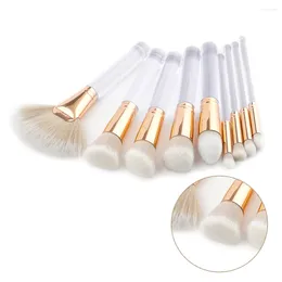 Pennelli per trucco HEALLOR 9/10PCS Sopracciglia professionali Set di capelli morbidi Marmorizzazione Occhi Cosmetici Fondotinta in polvere Cosmetici ombra