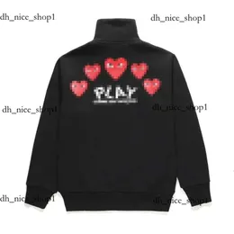 CDG Hoodie Designer Men's Hoodies Commes Com Des Garcons Sweatshirt Mockneck PLAY Big Heart Hoodie Full Zip Up Beige Brand off hoodie 104