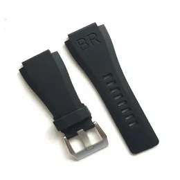 Högkvalitativ gummiband för BR BR01 BR01-92 01-92 Titta på armband Rem Byt ut Reparation Fix Accessory Watchmaker Buckle Clasp250m