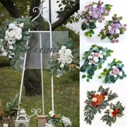 Yan Spring Wedding Wedding Sign Flowers Swags Floral Floral For Rustic Wedding Backdrop Cermonive Decoration 240106