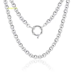 Горячая оптовая продажа, модное 16-дюймовое стерлинговое серебро 925 пробы, цепочка Belcher, ожерелье на ключицу, круглый круг, о-образная форма, ожерелье-цепочка для женщин