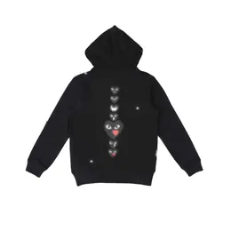 High Quality Designer Men's Hoodies Com Des Garcons PLAY Sweatshirt CDG Black Multiheart Zip Up Hoodie XL Brand Black Wholesale