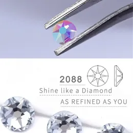 SS10SS40 Crystal AB Glass Bling Flatback 2088 Style 16 Cuts Diamond Non fix s For Nail Art Clothes 240106