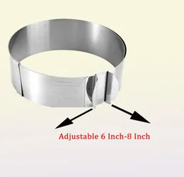 WBBOOMING Verstellbarer Mousse-Ring, runde 3D-Kuchenformen, Edelstahl, Backen, Küche, Dessert, Dekorationswerkzeuge, 3 Größen, 2202213615087