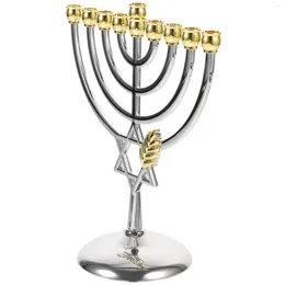 Titulares de vela Titular Judaico Taper Simples Castiçal Natividade Ornamento Casa Estátua de Metal Hanukkah