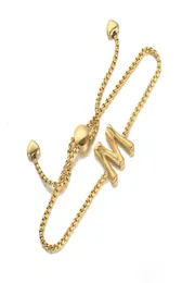 Unisex Fashion Men Women Bracelet Stainless Steel Gold Plated AZ Letter Bracelets for Men Women Nice Gift4436670
