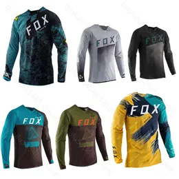 2024 패션 티셔츠 산악 자전거 정장 Foxx 남자 티셔츠 박쥐 MTB 다운 힐 마운틴 셔츠 Camiseta Motocross Quick-Dry Enduro Off-Road Man Cycling Maillot