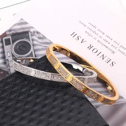 A Classic Cartres Bangle Korean fashion all sky star Bracelet versatile light luxury copper goldplated bracelet full of diamond micro inlaid zircon female hand jewe