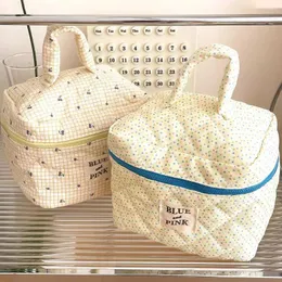 Sacos cosméticos saco acolchoado com alça de algodão viagem maquiagem bolsa organizador caso para mulheres e meninas