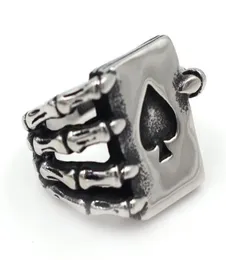 Biker Heren Punk Nieuwe Mode Zilveren Ringen Partij Sieraden Top s Rvs Spade Poker Claw Cool Zilveren Ring KKA19523202749